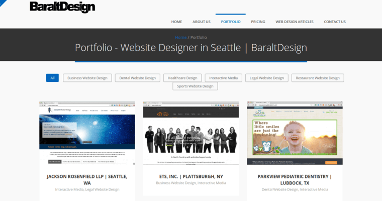 Folio page of #7 Top Seattle Web Development Firm: Baralt Design