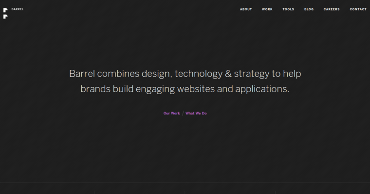 Home Page of Top Web Design Firms in New York: Barrel