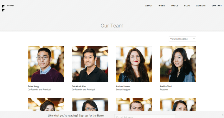 Team Page of Top Web Design Firms in New York: Barrel