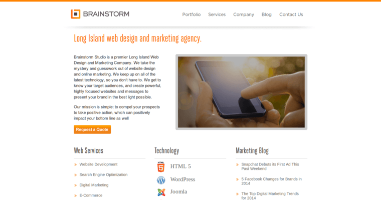 Home Page of Top Web Design Firms in New York: Brainstorm Studio