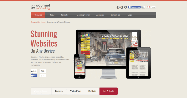 Service Page of Top Web Design Firms in New York: Gourmet Marketing