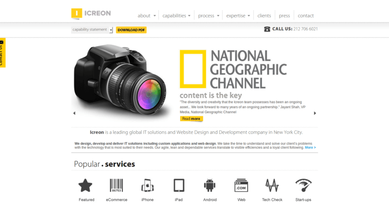 Home Page of Top Web Design Firms in New York: Icreon