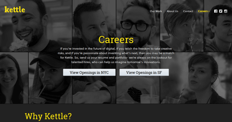 Careers Page of Top Web Design Firms in New York: Kettle