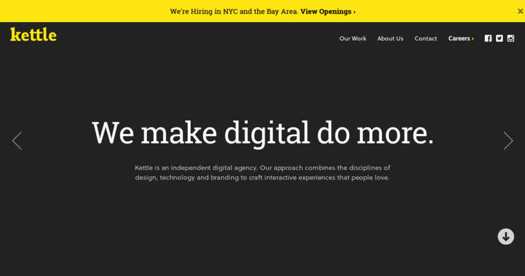 Home Page of Top Web Design Firms in New York: Kettle