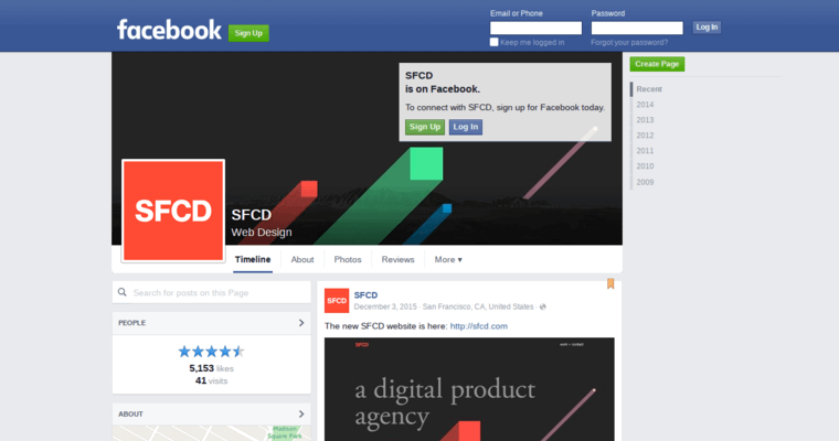 Facebook Page of Top Web Design Firms in New York: SFCD