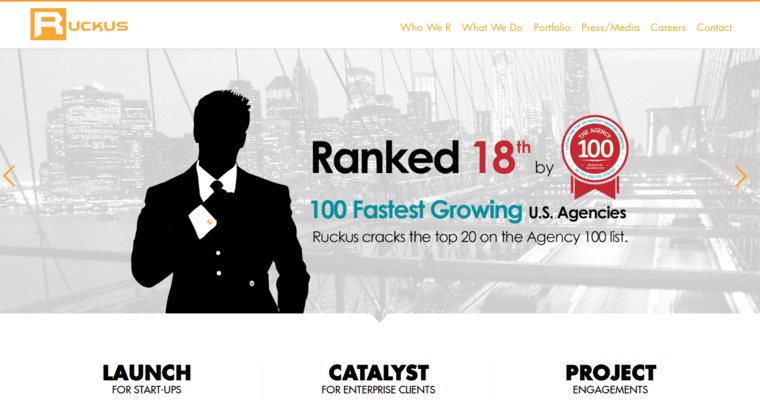 Home page of #3 Top Website Development Company: Ruckus Marketing