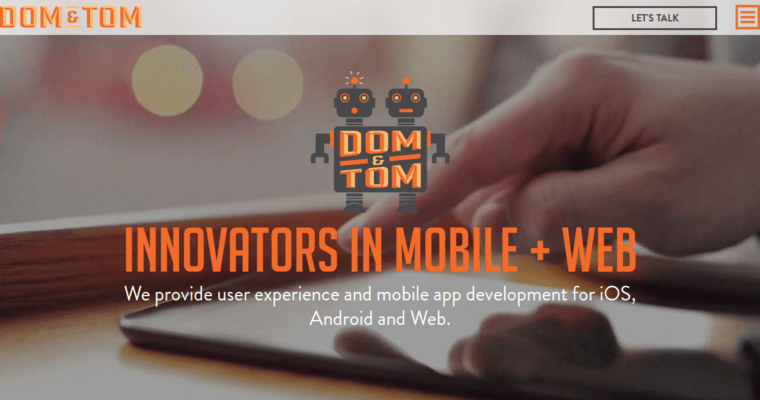 Home page of #6 Best iPhone App Company: Dom and Tom