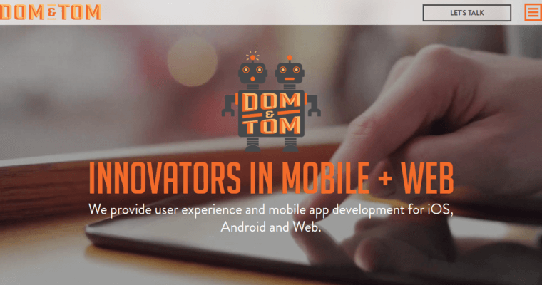 Service page of #6 Best iPhone App Company: Dom and Tom