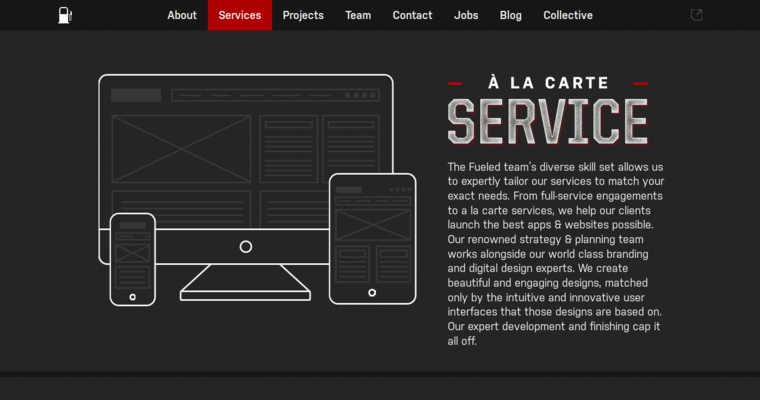 Service page of #10 Best Mobile App Agency: Fueled