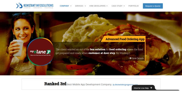 Home page of #7 Best Android App Business: Konstant Infosolutions