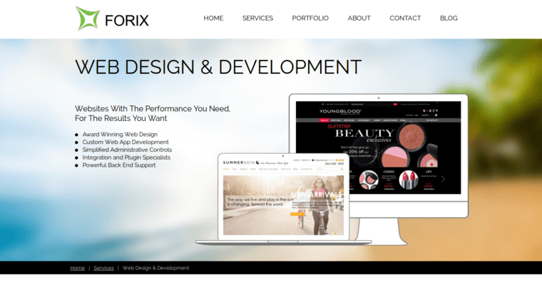 Development page of #4 Best Architecture Web Development Agency: Forix Web Design