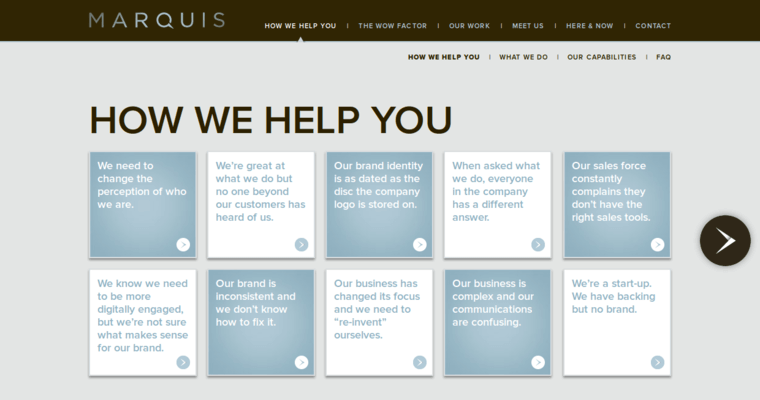 Help page of #8 Leading Boston Web Design Company: Marquis Design