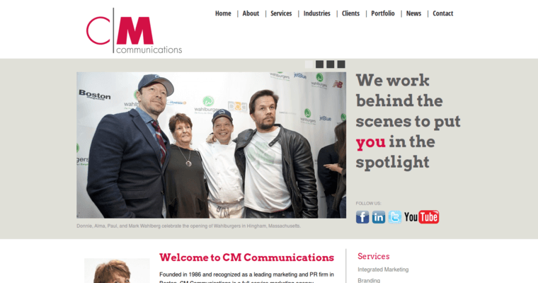 Home page of #4 Top Brand PR Company: CM Communications