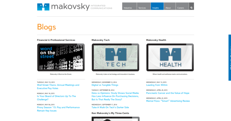 Blog page of #8 Best Brand PR Agency: Makovsky