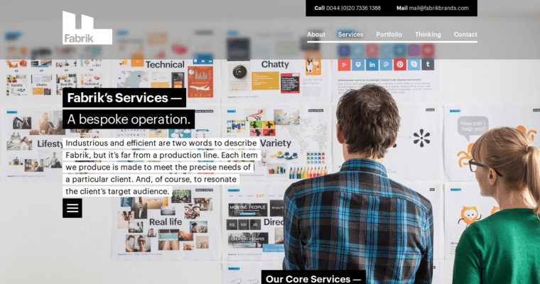 Service page of #6 Leading Naming Business: Fabrik