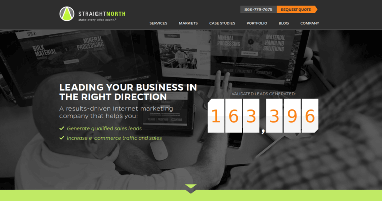 Home page of #5 Top Chicago Web Design Agency: Straight North