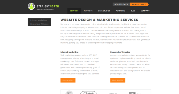 Service page of #5 Top Chicago Website Design Agency: Straight North