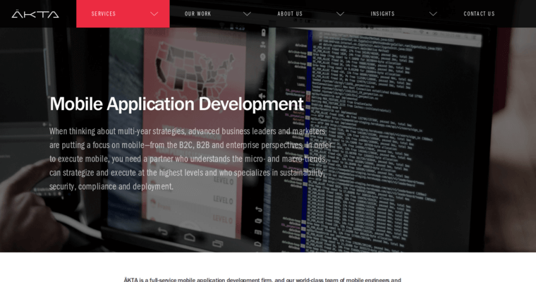 Development page of #4 Top Chicago Web Development Company: Akta