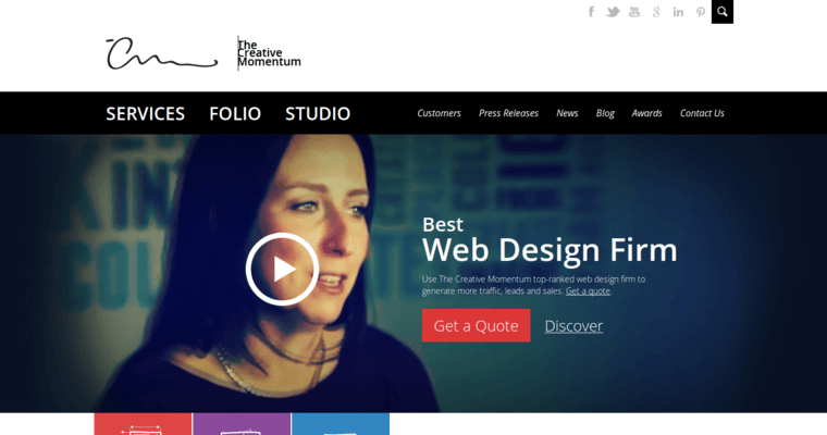 Home page of #6 Top Custom Web Development Firm: The Creative Momentum