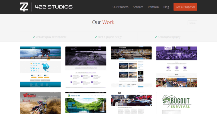 Folio page of #4 Top Dallas Website Development Business: 422 Studios