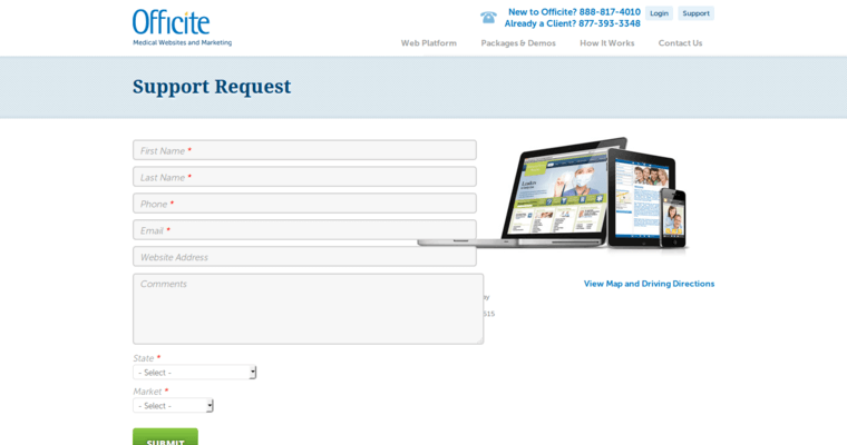 Contact page of #7 Leading Dental Web Development Firm: Officite