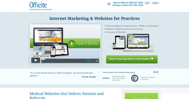 Home page of #7 Top Dental Web Development Company: Officite