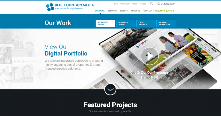 Folio page of #1 Best Drupal Web Development Agency: Blue Fountain Media