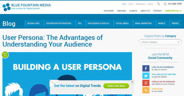 Blog page of #1 Top Drupal Website Development Business: Blue Fountain Media