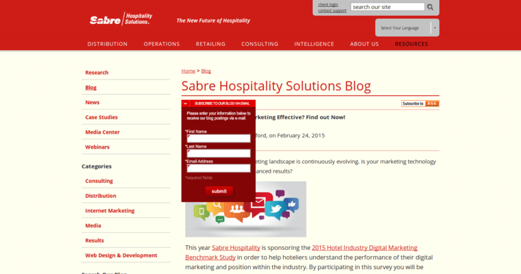 Blog page of #8 Best Hotel Web Development Firm: Sabre Hospitality