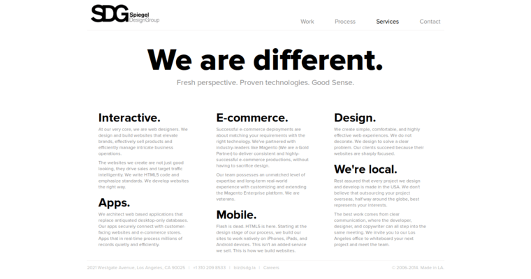 Service page of #7 Best Los Angeles Web Design Business: Spiegel Design Group