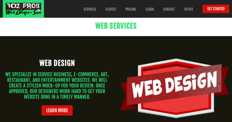 Service page of #7 Best Las Vegas Web Design Business: 702 Pros