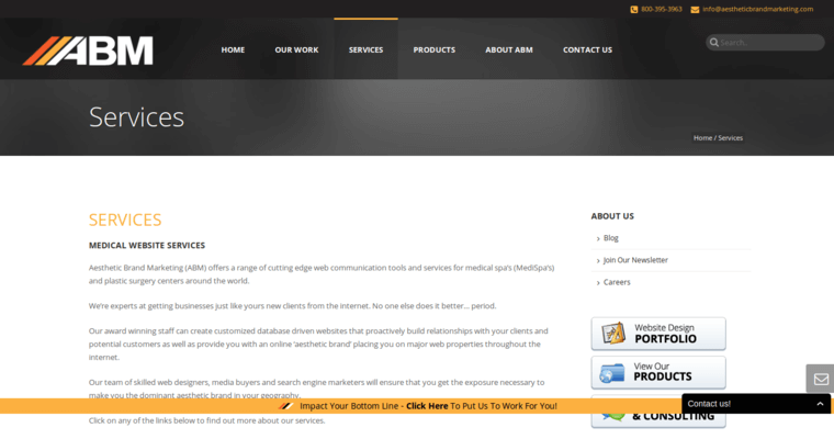 Service page of #7 Leading Medical Web Development Firm: Aesthetic Brand Marketing