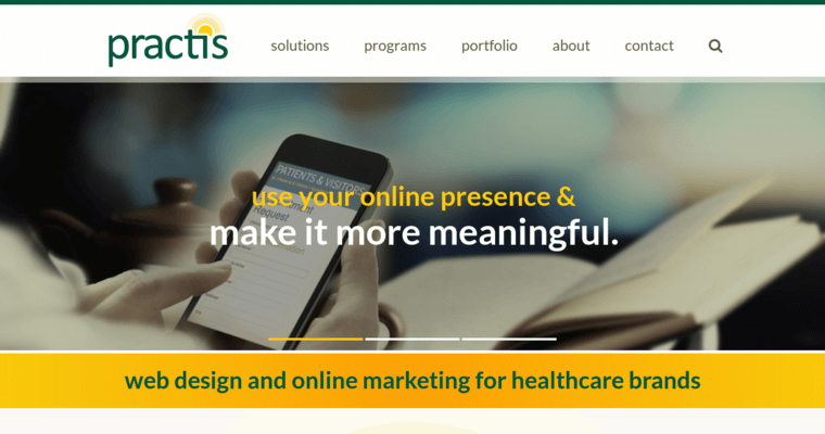 Home page of #6 Leading Medical Web Development Firm: Practis Inc