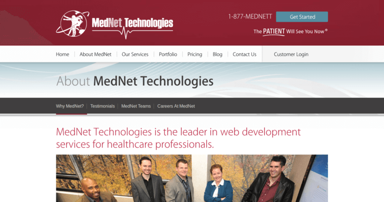 About page of #9 Leading Medical Web Design Agency: MedNet Technologies