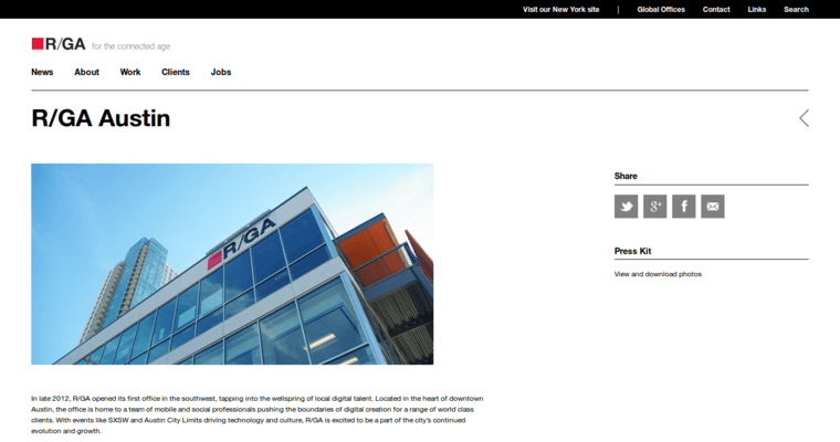 Locations page of #8 Top New York Website Design Company: RGA