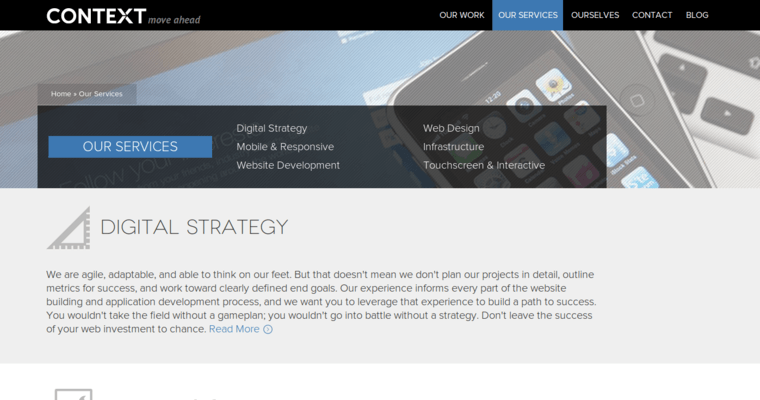 Service page of #7 Top Philadelphia Website Development Company: Context