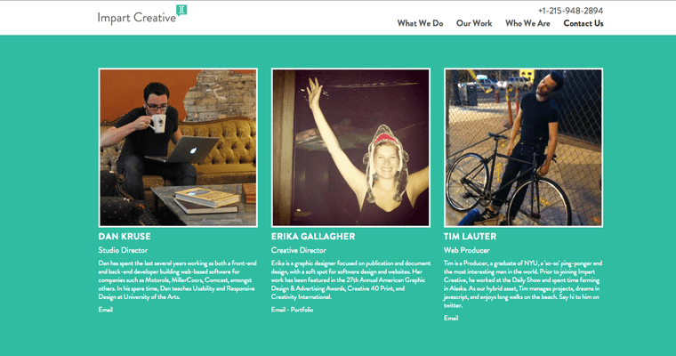 Team page of #5 Best Philadelphia Website Development Company: Impart Creative