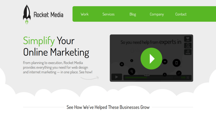 Home page of #7 Top Phoenix Web Design Business: Rocket Media