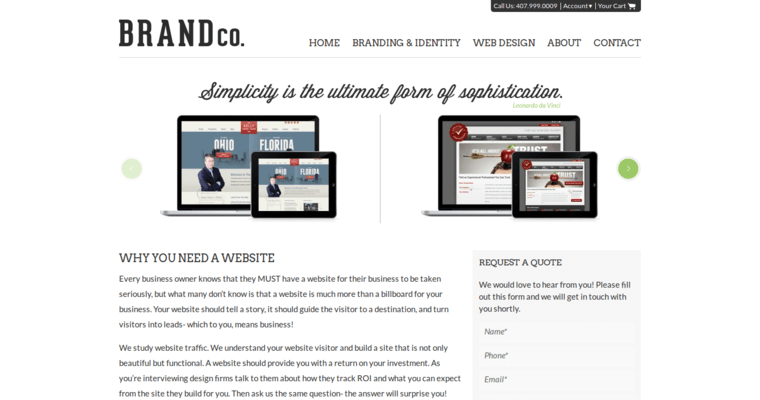 Web Design page of #6 Leading Real Estate Web Design Agency: BrandCo