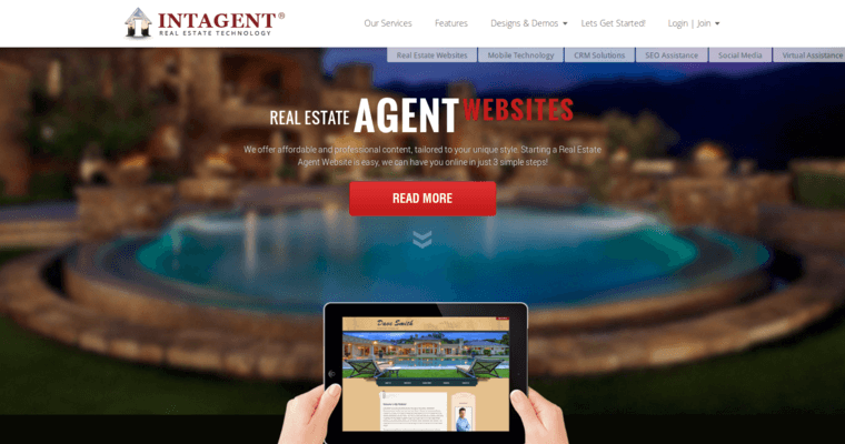 Service page of #9 Best Real Estate Web Design Company: Intagent