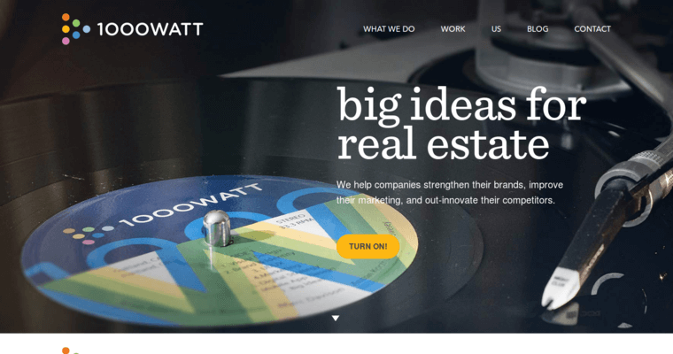 Home page of #5 Best Real Estate Web Design Firm: 1000 Watt