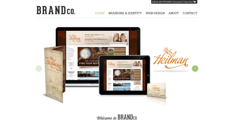 Home page of #8 Leading Real Estate Web Design Company: BrandCo