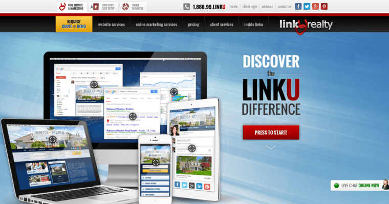 Home page of #11 Best Real Estate Web Design Company: Linkurealty