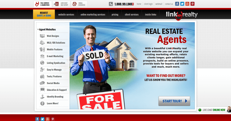 Websites page of #11 Best Real Estate Web Design Business: Linkurealty