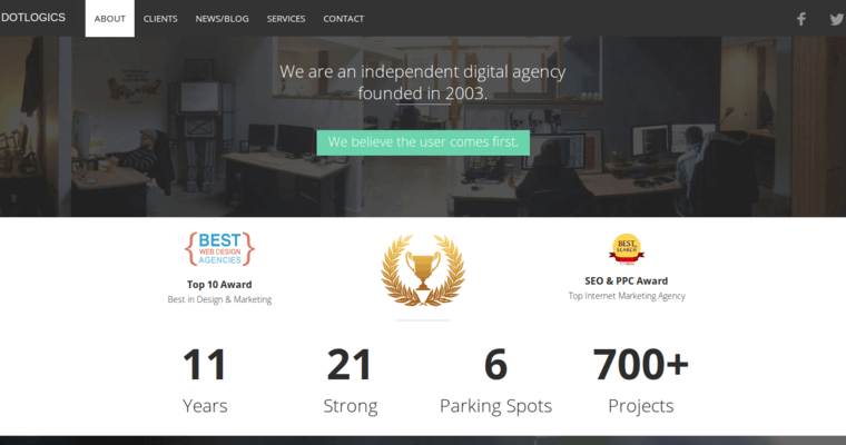 About page of #9 Top Responsive Web Development Firm: Dotlogics