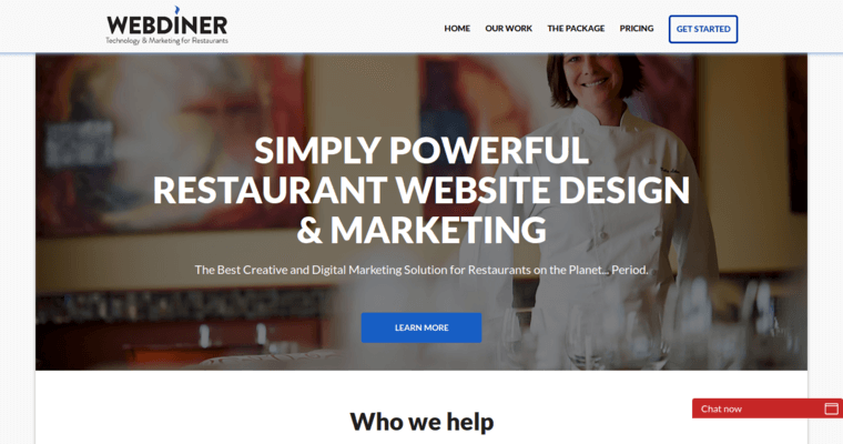 Home page of #9 Leading Restaurant Web Development Firm: WebDiner