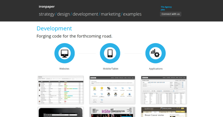 Development page of #5 Top School Web Development Business: Ironpaper