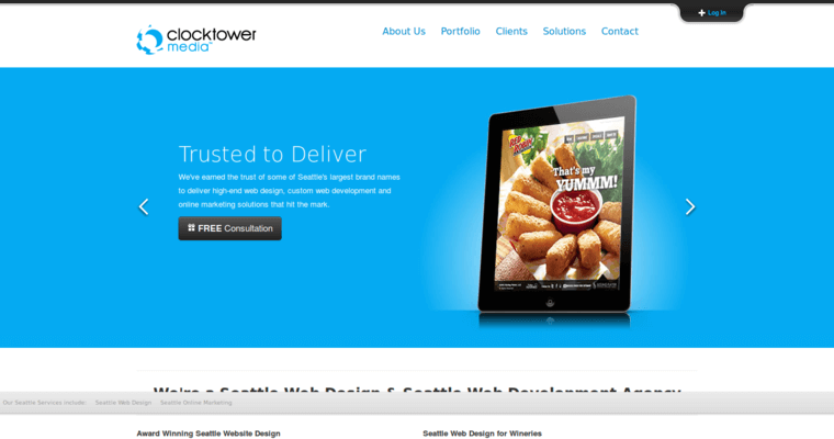 Home page of #6 Top Seattle Web Design Agency: Clocktower Media