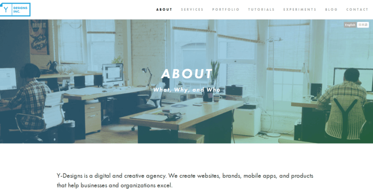 About page of #3 Best Seattle Web Design Agency: Y-Designs