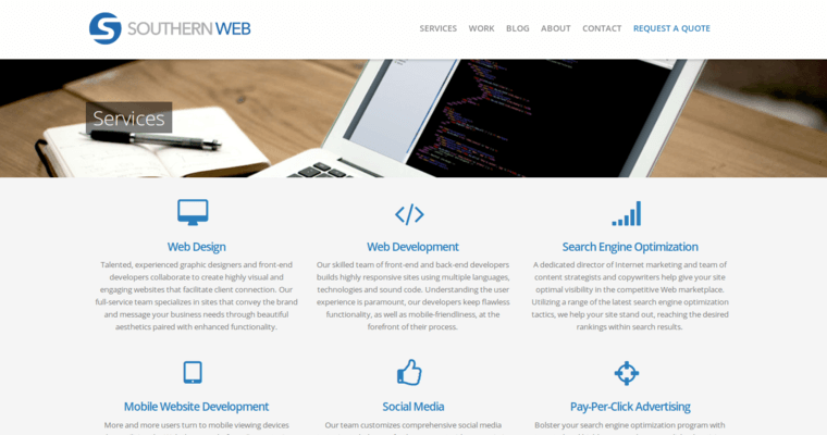 Service page of #10 Best SEO Website Design Agency: Southern Web Group